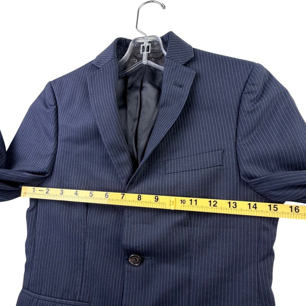 Lauren Ralph Lauren Pinstripe Blazer Boys 10R Navy Blue Suit Jacket Formal - Picture 7 of 10